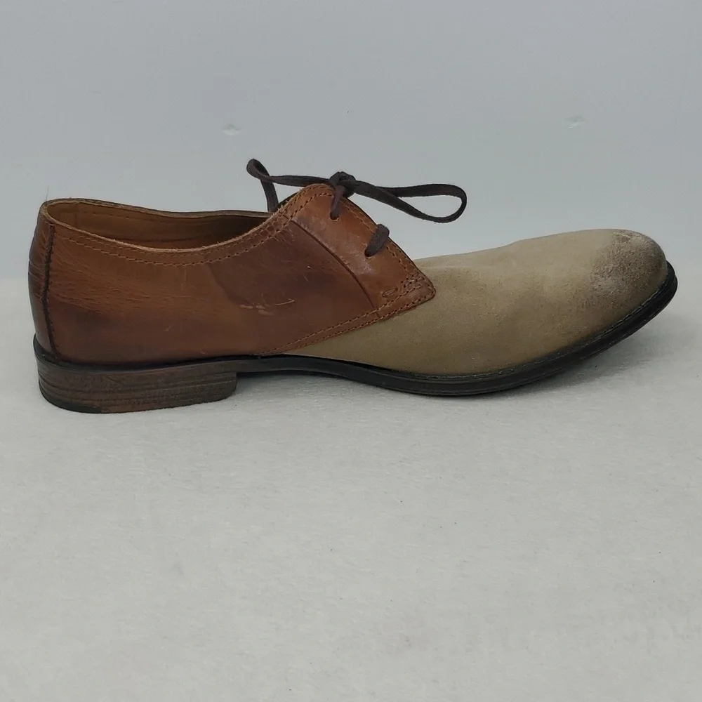 Clarks Hawley Walk Oxfords Wolf Combo Contrasting Leather Tan Brown Mens 8.5